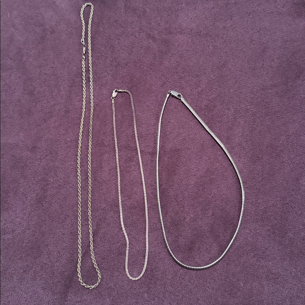 Elegant Silver Chain Necklace Set